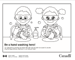Be a hand washing hero - colouring page